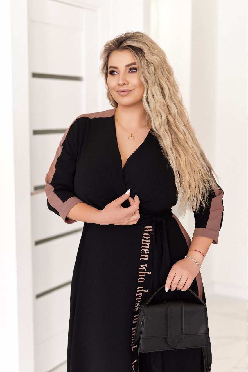 Рокля с надписи с прехвърляне - Twiggy Shop