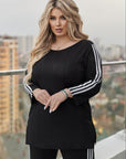 Комплект от рипсена материя с ленти, полиестер и ликра, подходящ за ежедневна носия, с модерен дизайн и комфорт.