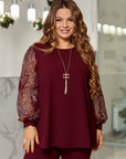 Комплект от блуза с мрежа и панталон - Twiggy Shop