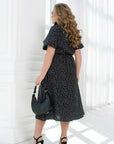 Рокля на точки с колан - Twiggy Shop