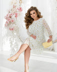Рокля от шифон с волани - Twiggy Shop