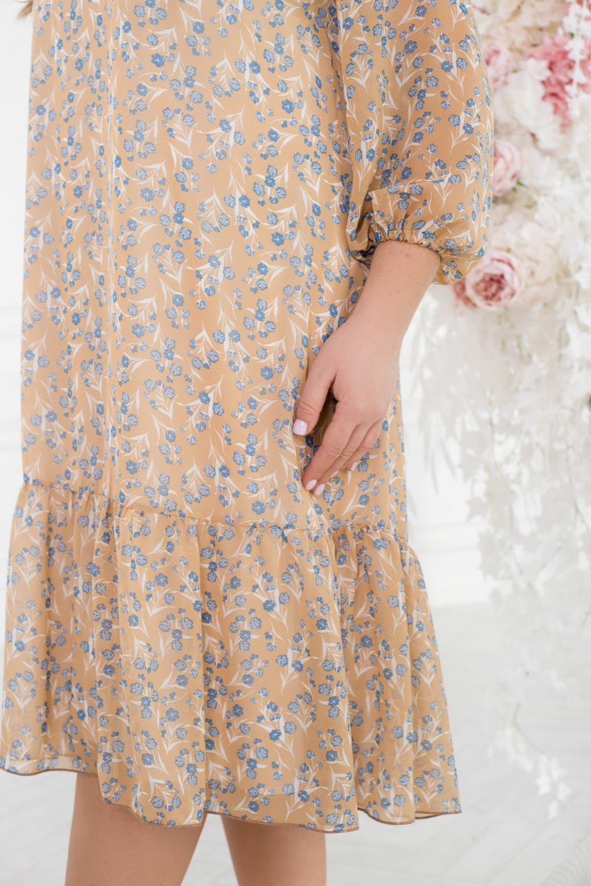 Рокля от шифон с волани - Twiggy Shop