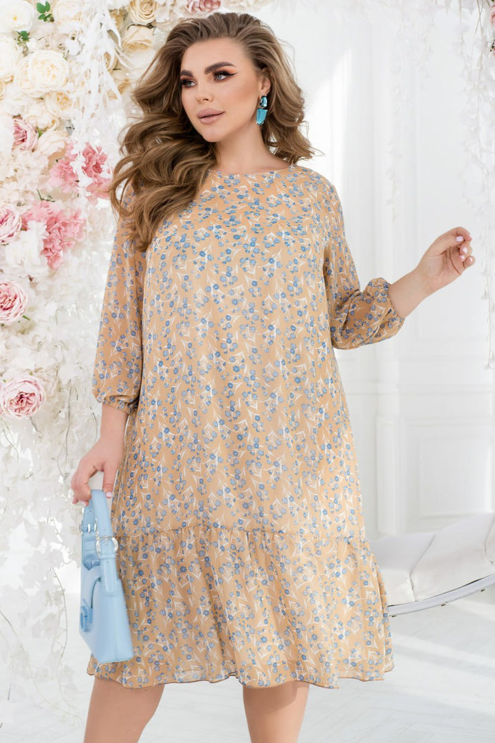 Рокля от шифон с волани - Twiggy Shop