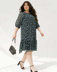 Рокля от шифон с волани - Twiggy Shop