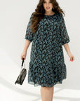Рокля от шифон с волани - Twiggy Shop