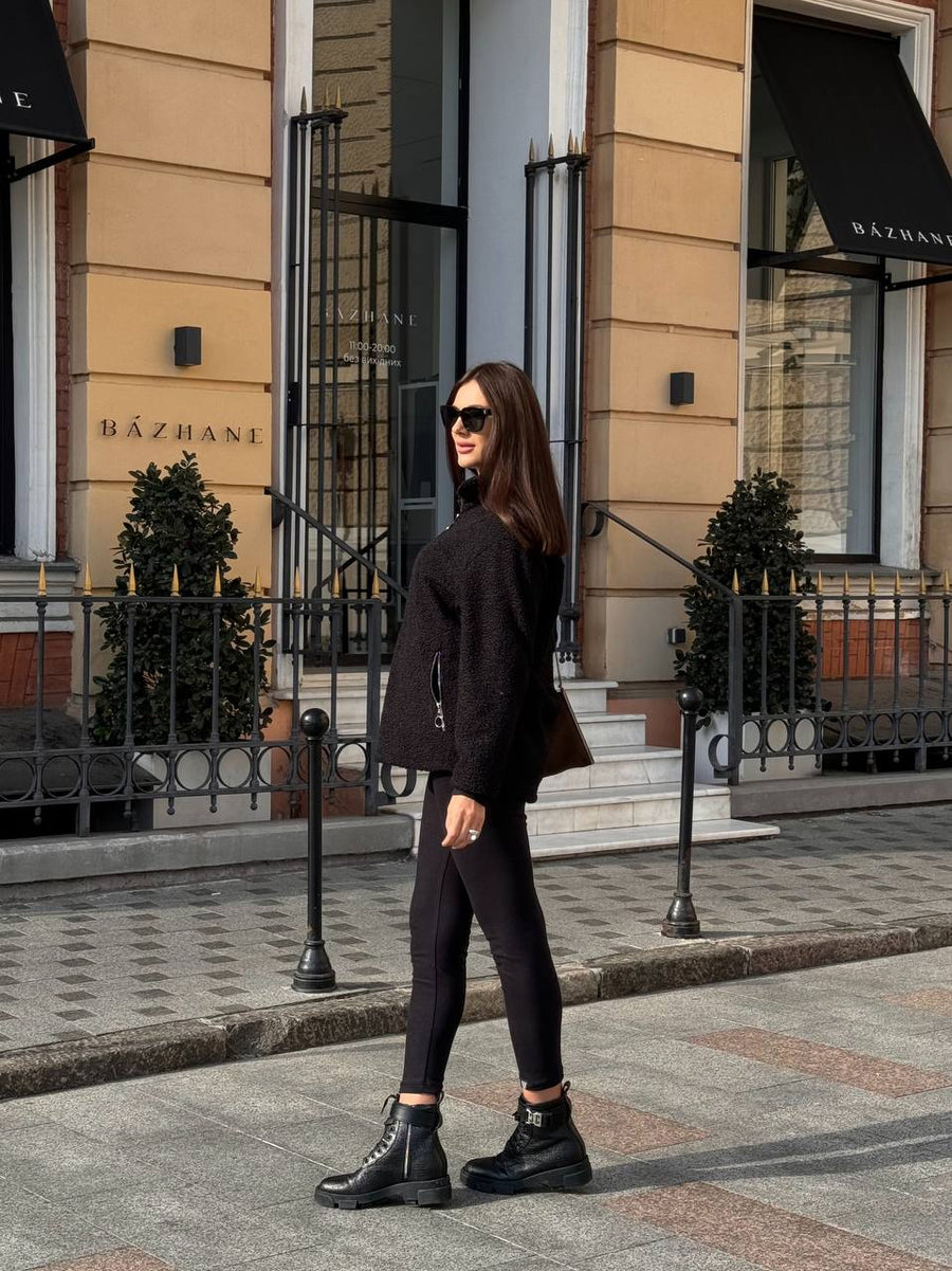 Топъл пуловер с цип