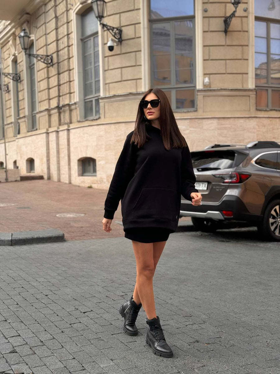 Топъл пуловер с качулка