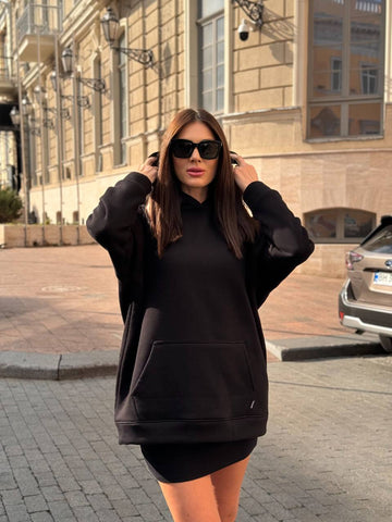 Топъл пуловер с качулка