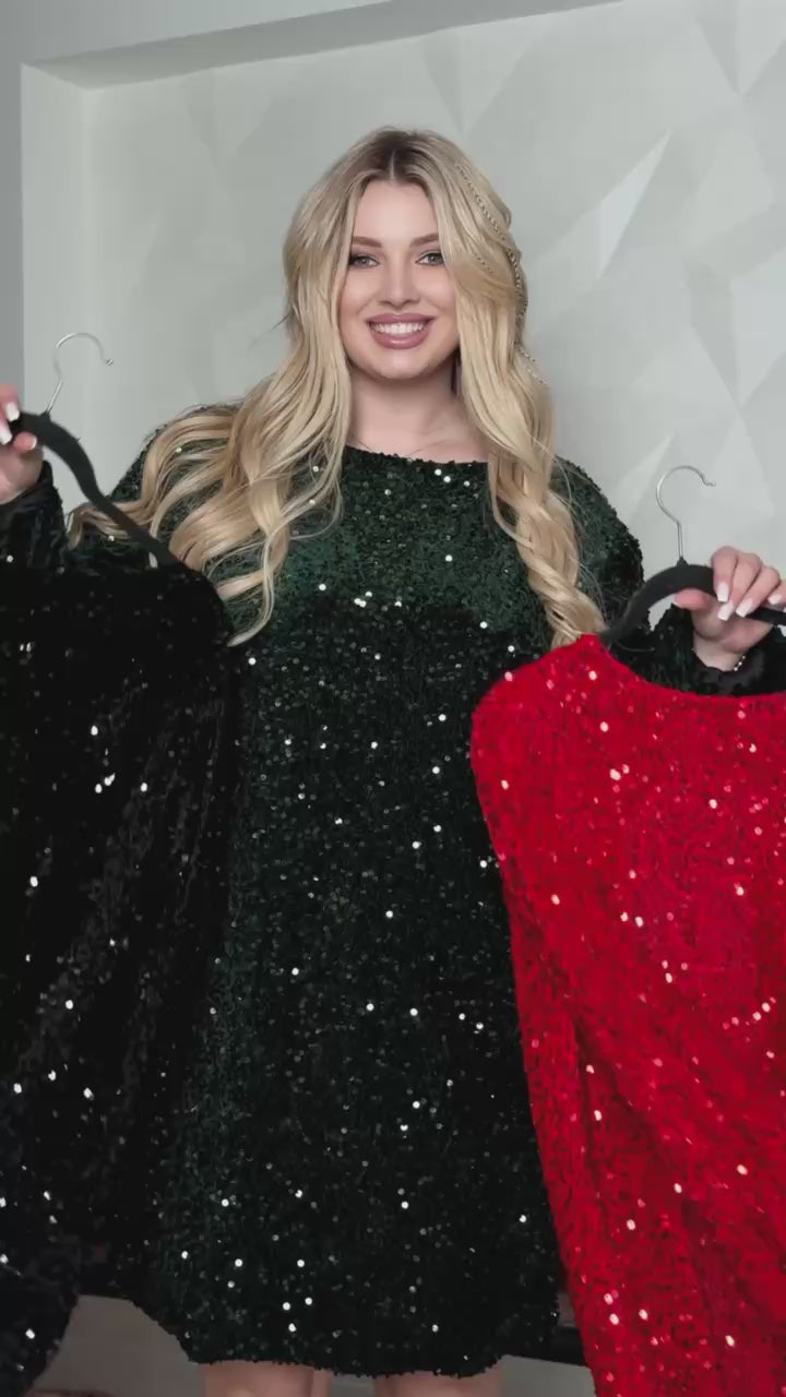 Къса рокля с пайети