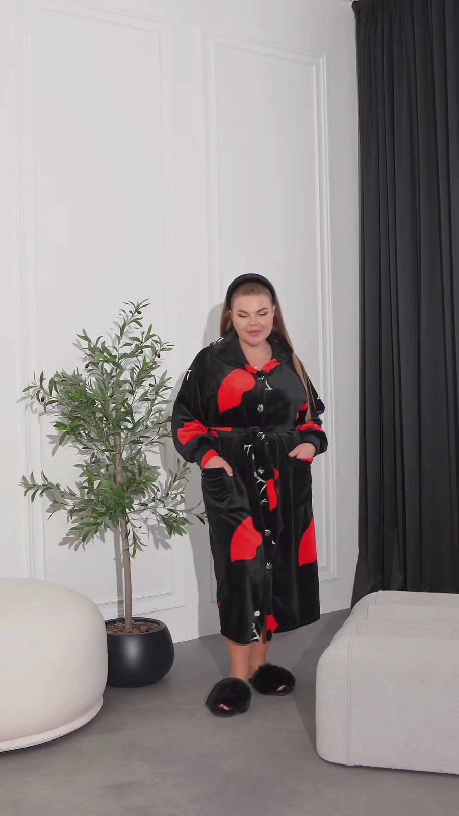 Топъл халат с качулка