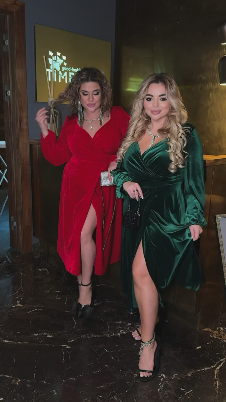 Кадифена рокля тип прехвърляне