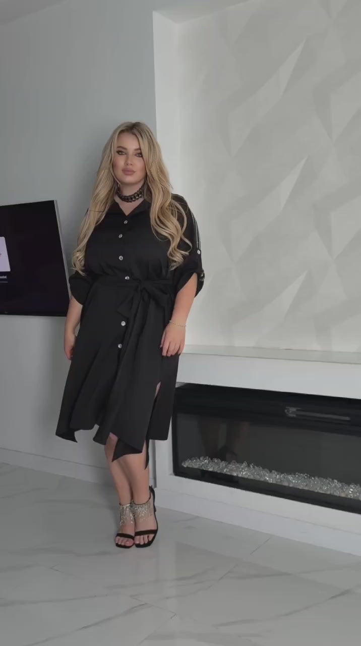 Рокля тип риза с колан