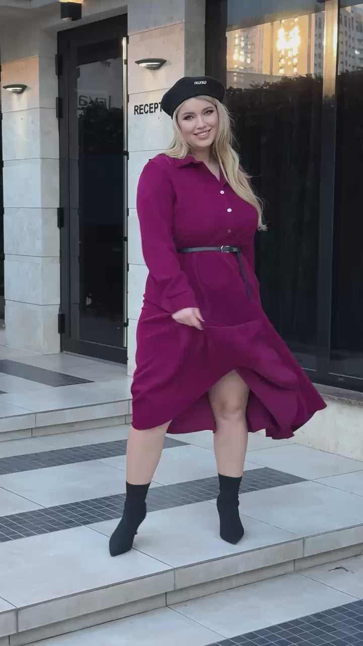 Рокля от рипсено кадифе