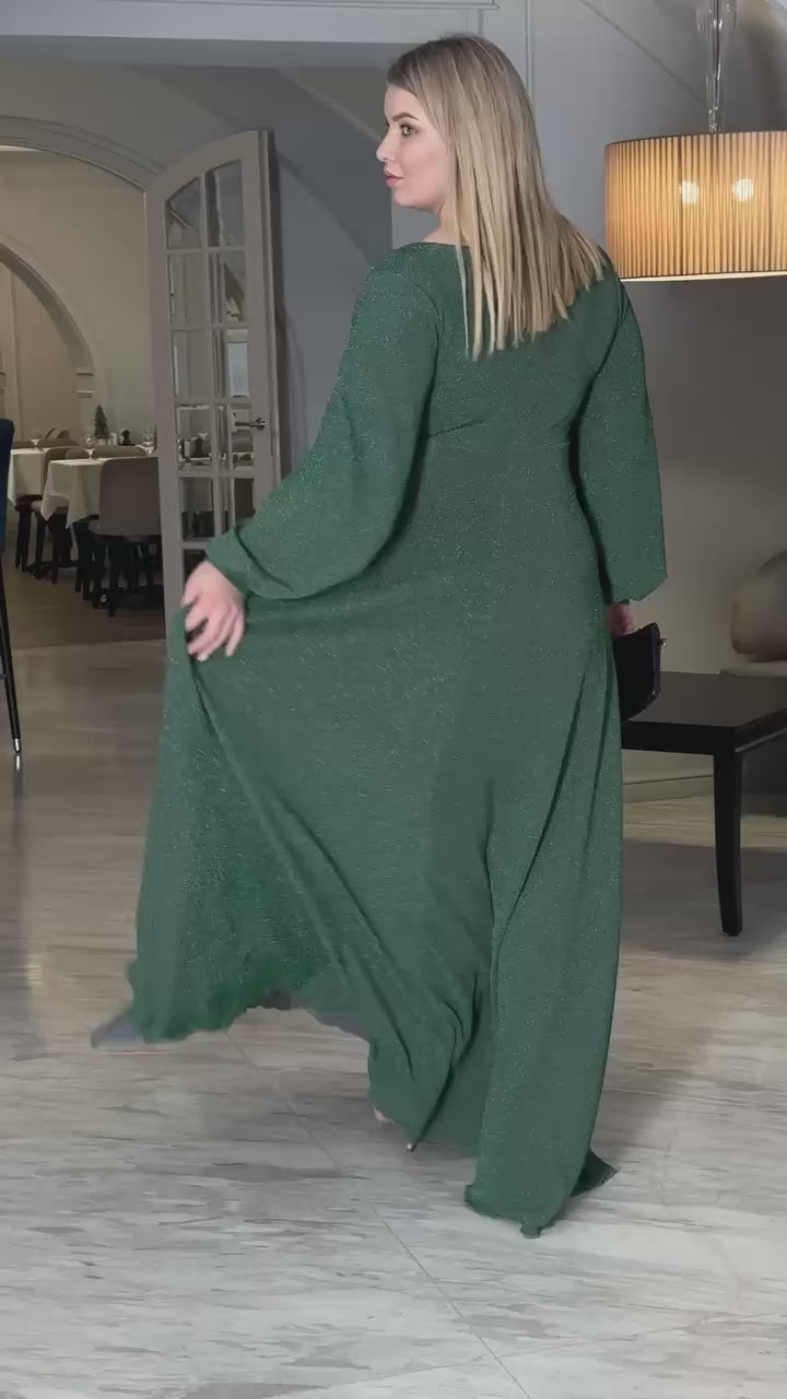 Дълга рокля от лурекс
