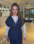 Комплект с дантелена блуза