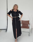 Ленена рокля с колан