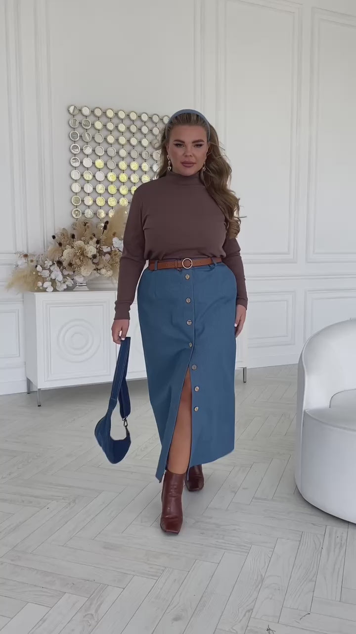 Дълга дънкова пола