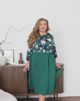 Комбинирана рокля в десен на цветя