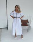Ленена рокля с колан