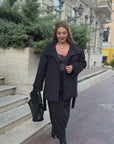 Късо палто с вълна с топла подплата