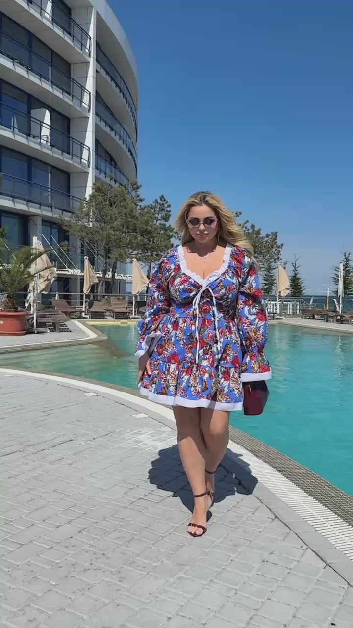 Памучна рокля на цветя