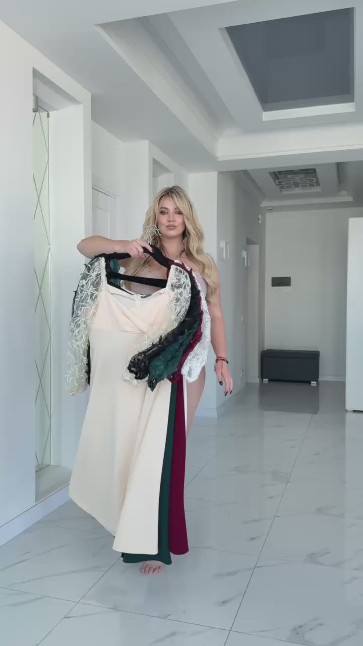 Миди рокля с мрежа