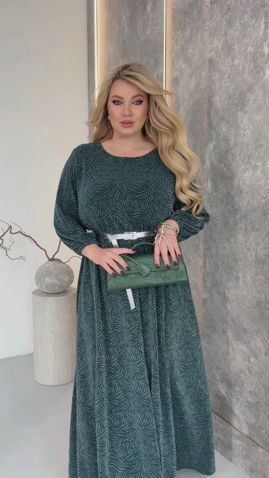 Дълга рокля с лурекс