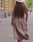 Ленена миди рокля