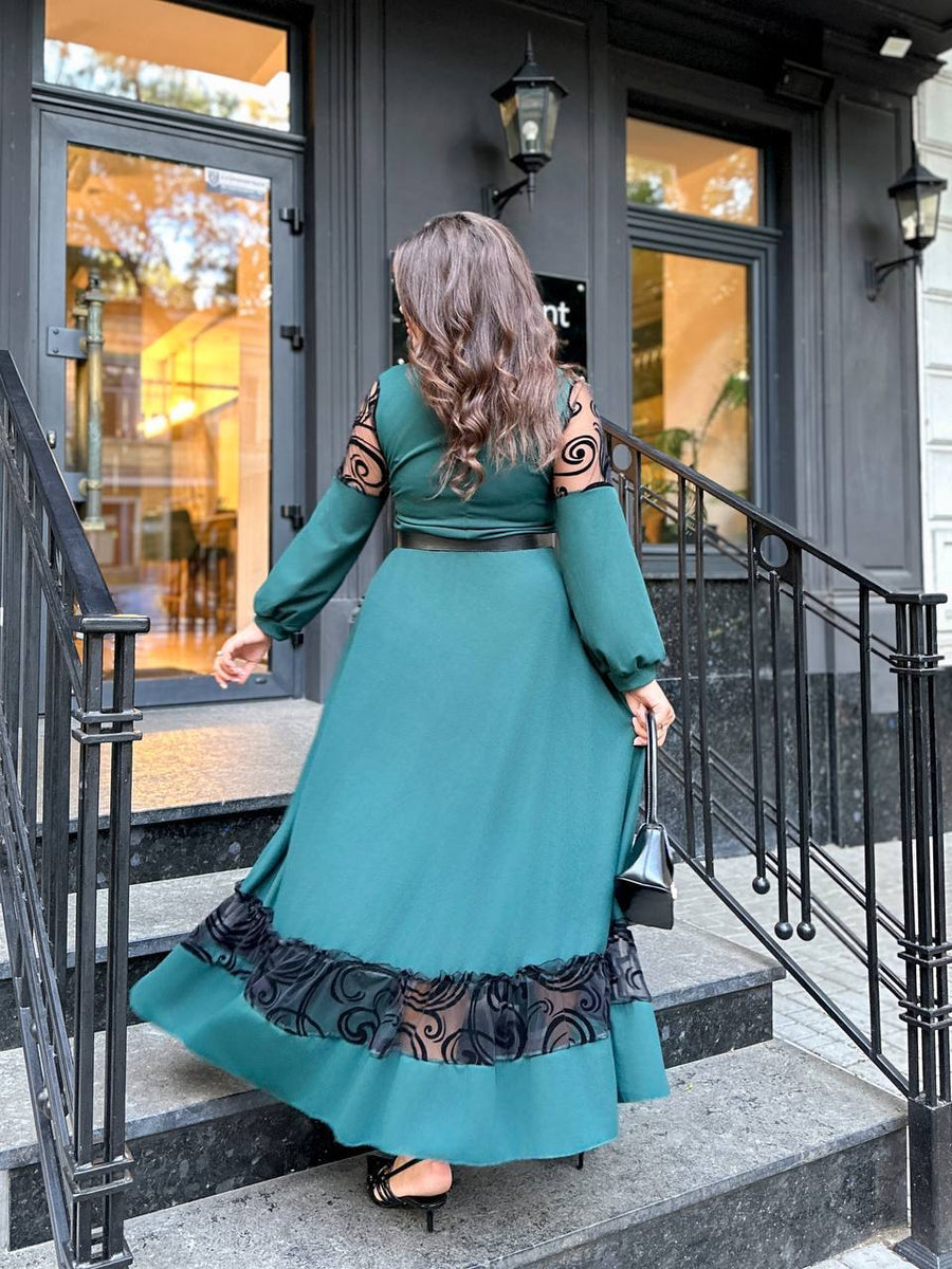 Дълга рокля с бродерия - Twiggy Shop