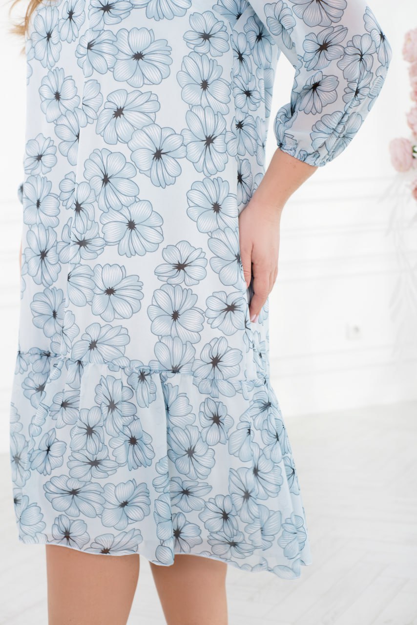 Рокля от шифон с волани - Twiggy Shop