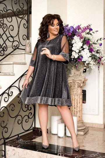 Рокля от блестяща материя - Twiggy Shop